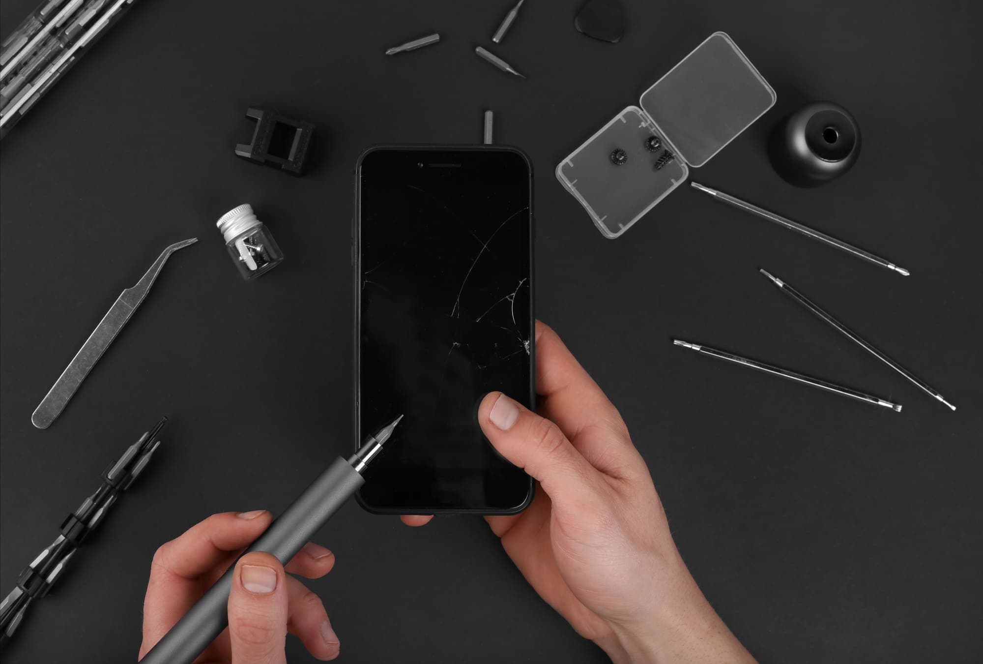 iPhone being repaired